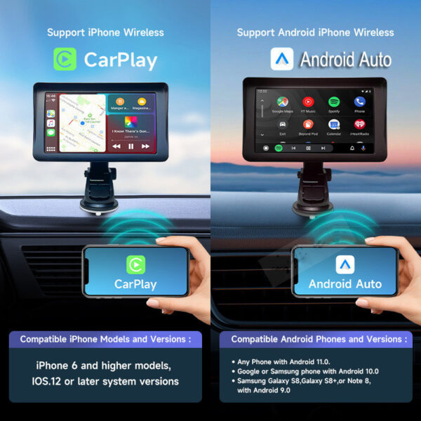 7 IPS Car Smart Screen Wireless Carplay Auto Mobile Phone Projection Screen Navigation – Bild 8