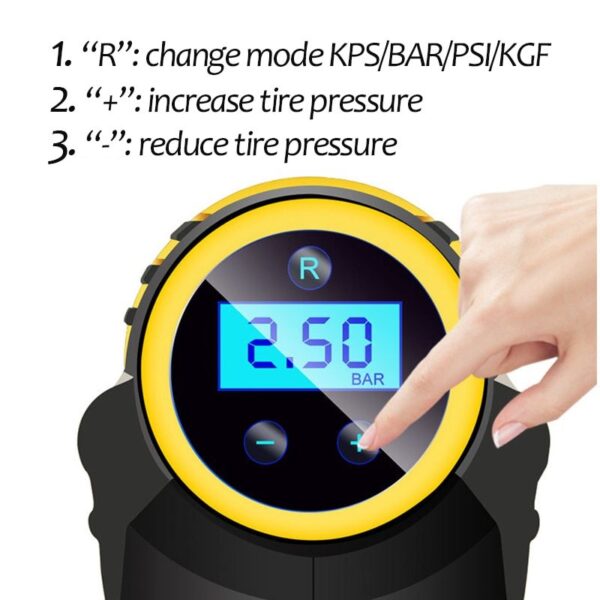 Automatic Portable Handheld Digital LED Smart Car Air Compressor – Bild 2